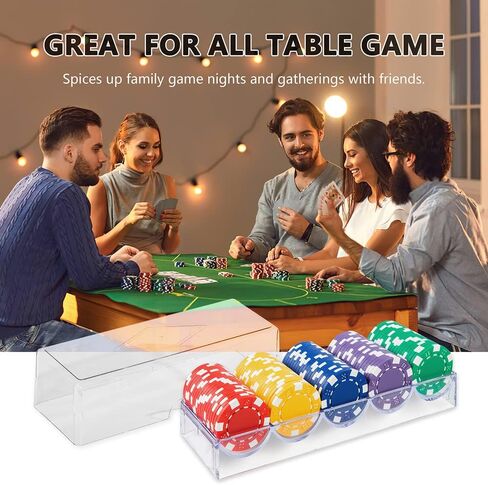 حزمة واحدة من رف شرائح البوكر الأكريليك الشفاف مع غطاء/صينية شرائح الكازينو مع غطاء، تحمل كل منها 100 شريحة in Kuwait