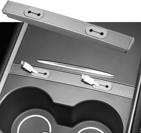 Motrobe Tesla Model Y Model 3 Center Console USB Charging Cable Organizer Console Cable Management Holder for 2021 2022 2023 Model 3 Model Y Accessories in Kuwait