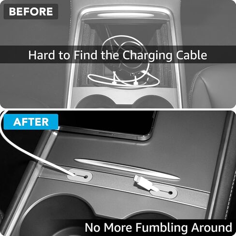 Motrobe Tesla Model Y Model 3 Center Console USB Charging Cable Organizer Console Cable Management Holder for 2021 2022 2023 Model 3 Model Y Accessories in Kuwait