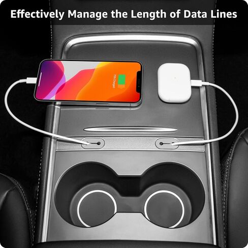 Motrobe Tesla Model Y Model 3 Center Console USB Charging Cable Organizer Console Cable Management Holder for 2021 2022 2023 Model 3 Model Y Accessories in Kuwait