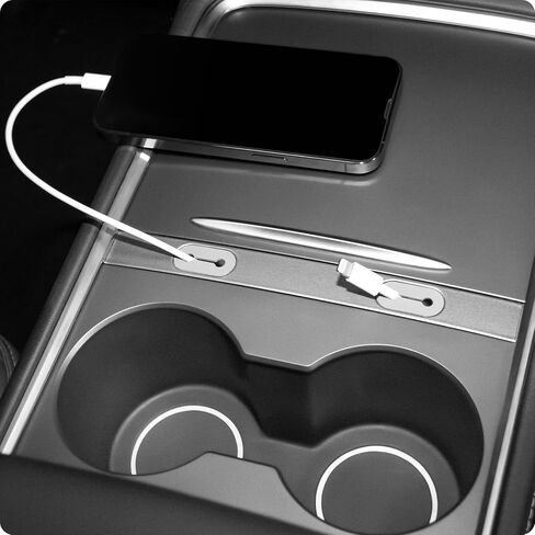 Motrobe Tesla Model Y Model 3 Center Console USB Charging Cable Organizer Console Cable Management Holder for 2021 2022 2023 Model 3 Model Y Accessories in Kuwait