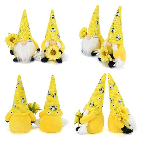 2 قطعة تلعثم النحل التماثيل القطيفة الزينة السويدية Tomte Nisse دمية جونك عباد الشمس جنوم الربيع الصيف الموسم طبقات صينية جنوم المنزل الحلي in Kuwait