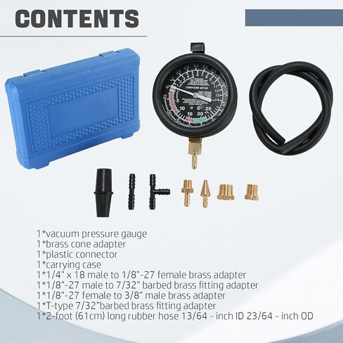 DASBET Car Vacuum and Fuel Pump Tester Gauge Kit, Fuel Pump and Vacuum Tester Gauge, Leak Carburetor Pressure Diagnostics in Saudi Arabia
