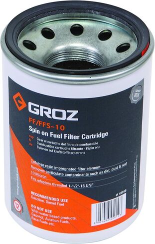 Groz 45911 استبدال فلتر الوقود بلوك الماء 10 ميكرون، يدور على نمط الخرطوشة، خرطوشة فقط in Kuwait