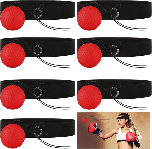 8 Pcs Boxing Reflex Ball and Adjustable Headband, Varying Weights Boxing Gear Ball, Punching Ball for Reaction Speed and Hand Eye Coordination Training Birthday in Saudi Arabia