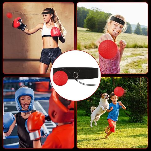 8 Pcs Boxing Reflex Ball and Adjustable Headband, Varying Weights Boxing Gear Ball, Punching Ball for Reaction Speed and Hand Eye Coordination Training Birthday in Saudi Arabia