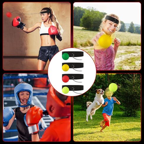 8 Pcs Boxing Reflex Ball and Adjustable Headband, Varying Weights Boxing Gear Ball, Punching Ball for Reaction Speed and Hand Eye Coordination Training Birthday in Saudi Arabia