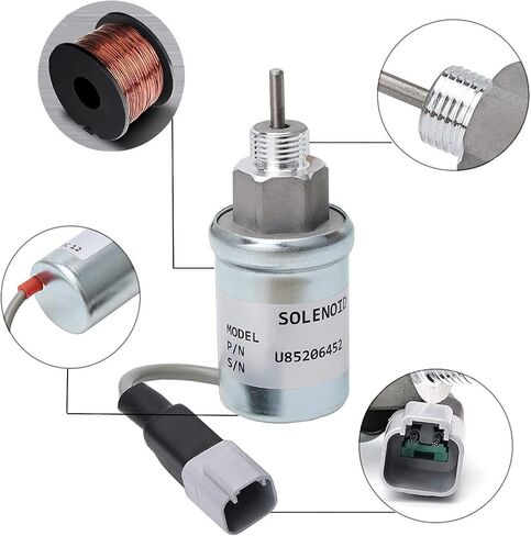 U85206452 Fuel Shut Off Stop Solenoid 185206452 U85206451 Compatible with Caterpillar Cat 3024 3034 216B 226B Perkins HL403C-15 HR404C-22T 402D 403D 404D 404C 403C Engine 12V in Saudi Arabia