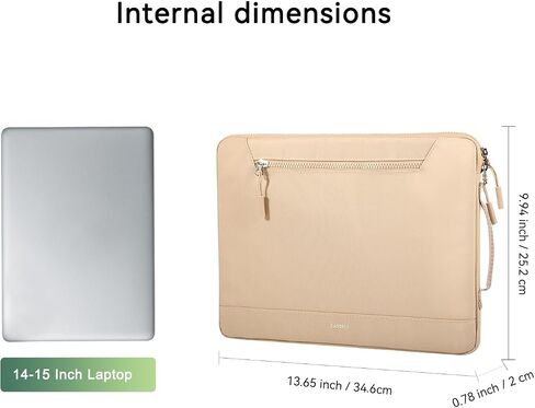 LANDICI 360°Protective Laptop Sleeve for 13-13.6 inch MacBook Air M3/A3113 2024, M2/A2681 M1/A2337, MacBook Pro M2 M1/A2338 2024-2016, Waterproof Laptop Carrying Case for 12.9-inch iPad Pro, Apricot in Kuwait