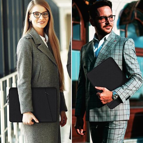 Laptop Case 15.6 inch, Shockproof Protective Computer Sleeve Cover with Accessories Pocket, Water Resistant Traveling Carrying Laptop Bag Compatible for MacBook Dell HP Acer Asus Lenovo, Black in Saudi Arabia