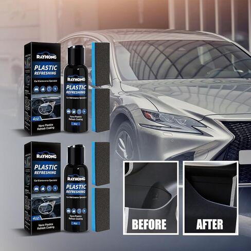 عامل طلاء منعش للبلاستيك، طلاء نانو بلاستيك منعش للأجزاء البلاستيكية، عامل تجديد طلاء كريستالي للسيارة 4 أونصة in Kuwait