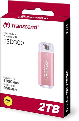 محرك الأقراص الصلبة الخارجي Transcend TS512GESD300S سعة 512 جيجابايت، USB من النوع C، بسرعات تصل إلى 1,050 ميجابايت/ثانية in Saudi Arabia