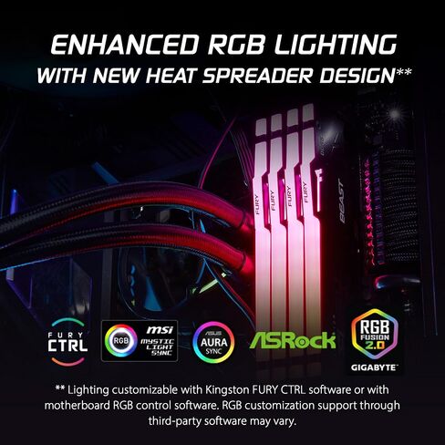 Kingston Fury Beast RGB 32GB (2x16GB) 6000MT/s DDR5 CL36 Desktop Memory Kit of 2 | Infrared Sync Technology | AMD Expo | Plug N Play | KF560C36BBEAK2-32 in Saudi Arabia