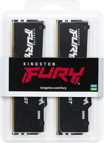 مجموعة ذاكرة سطح المكتب Kingston Fury Beast RGB 32GB (2x16GB) 6000MT/s DDR5 CL36 مكونة من 2 | تقنية مزامنة الأشعة تحت الحمراء | معرض AMD | التوصيل والتشغيل | KF560C36BBEAK2-32 in Kuwait