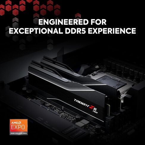 G.SKILL Trident Z5 Neo Series (AMD Expo) DDR5 RAM 32GB (2x16GB) 6000MT/s CL30-38-38-96 1.35V ذاكرة الكمبيوتر المكتبي UDIMM - أسود غير لامع (F5-6000J3038F16GX2-TZ5N) in Saudi Arabia