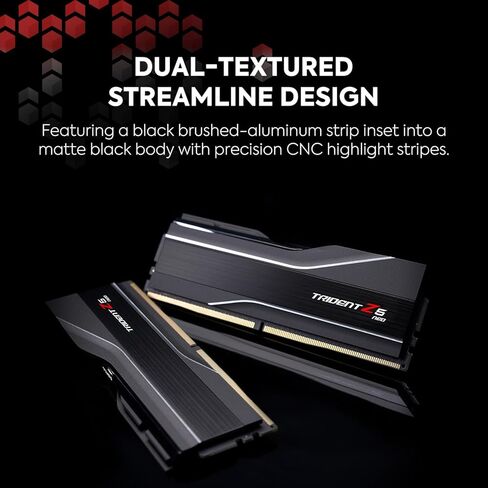 G.SKILL Trident Z5 Neo Series (AMD Expo) DDR5 RAM 32GB (2x16GB) 6000MT/s CL30-38-38-96 1.35V ذاكرة الكمبيوتر المكتبي UDIMM - أسود غير لامع (F5-6000J3038F16GX2-TZ5N) in Saudi Arabia