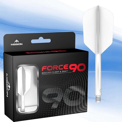 Mission Darts Force 90 | Integrated Precision Moulded Dart Flight And Shaft System, Pack of 3 Professional Highly Durable 2-In-1 Combined Dart Flights And Stems | Slim in Kuwait