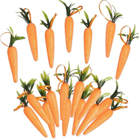 12Pcs Foam Glitter Artificial Carrots for Easter Decoration,Easter Carrot Hanging Ornaments in Saudi Arabia