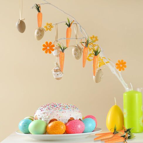 12Pcs Foam Glitter Artificial Carrots for Easter Decoration,Easter Carrot Hanging Ornaments in Saudi Arabia