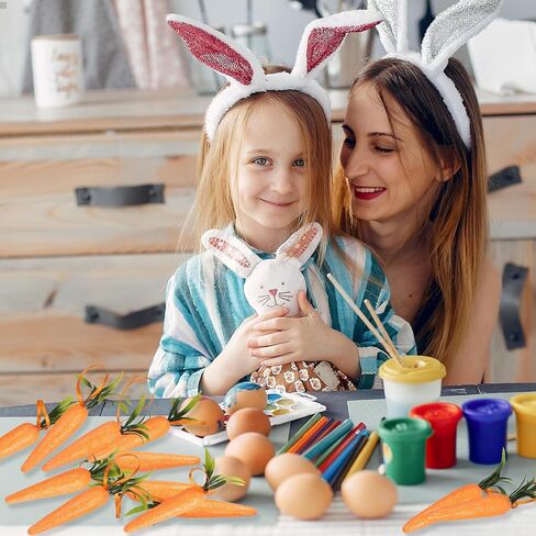 12Pcs Foam Glitter Artificial Carrots for Easter Decoration,Easter Carrot Hanging Ornaments in Saudi Arabia