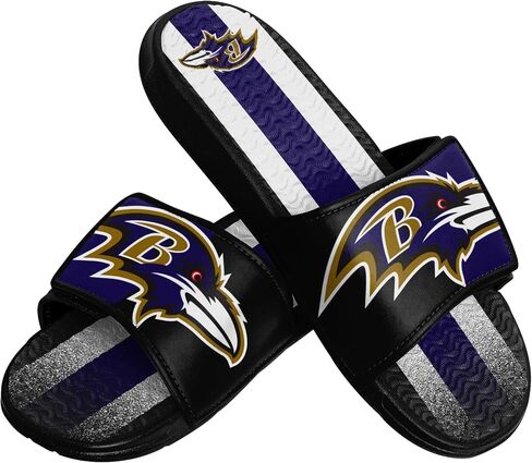FOCO Baltimore Ravens NFL Mens Team Stripe Gel Slide - M in Kuwait