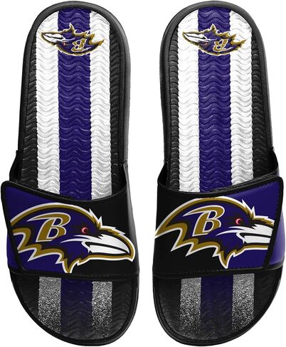 FOCO Baltimore Ravens NFL Mens Team Stripe Gel Slide - M in Kuwait