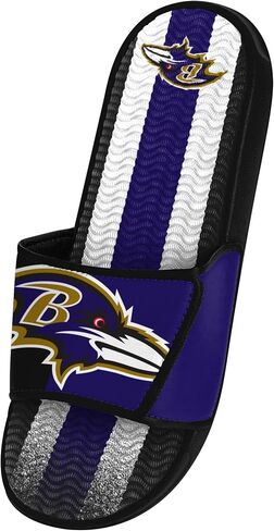 FOCO Baltimore Ravens NFL Mens Team Stripe Gel Slide - M in Kuwait