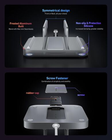 uni Mac Mini Dock, 5-in-1 Hub Stand 10Gbps Super Fast SSD Enclosure[Aluminum Vertical], USB 3.2 USB-C & USB-A, Micro SD & SD Card Reader Compatible with M.2 NVMe/SATA(Not Included) in Saudi Arabia