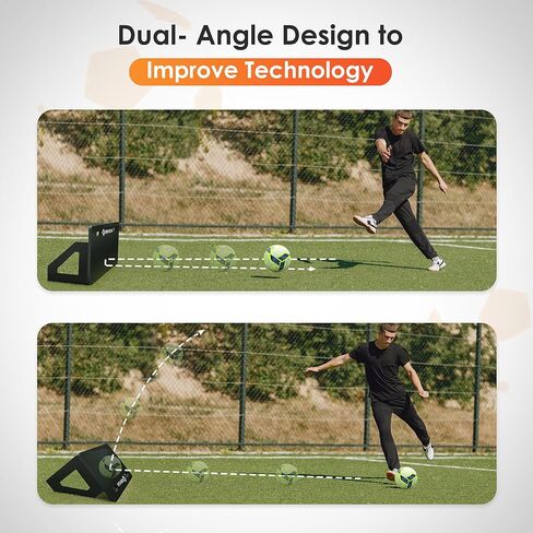معدات تدريب كرة القدم على شكل لوح كرة القدم، مدرب كرة قدم محمول قابل للطي على الحائط، مناسب للتمرين على الكرة الطائرة والتمرير والرماية، أسود، مع 10 مخاريط in Kuwait