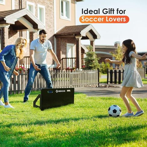 معدات تدريب كرة القدم على شكل لوح كرة القدم، مدرب كرة قدم محمول قابل للطي على الحائط، مناسب للتمرين على الكرة الطائرة والتمرير والرماية، أسود، مع 10 مخاريط in Kuwait