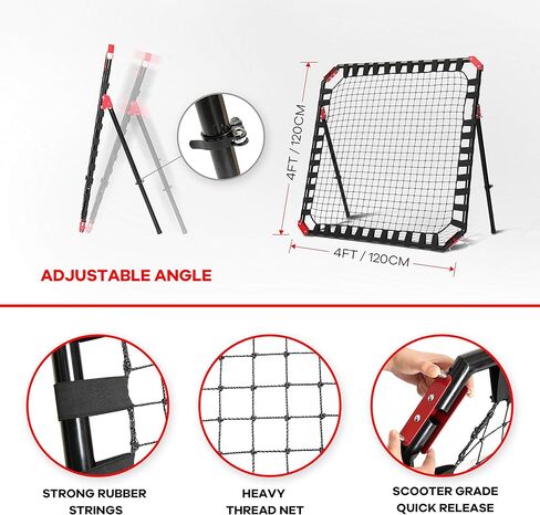 Soccer Rebounder - هدايا وأدوات مساعدة ومعدات تدريب كرة القدم للأطفال والمراهقين | شبكة ارتداد محمولة للركل الخلفي، مدرب مهارات لتمارين الفريق والتمرين الفردي in Kuwait