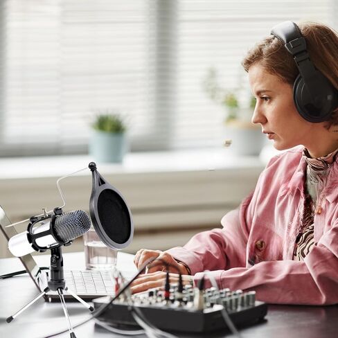 ميكروفون كمبيوتر USB - ميكروفون مكثف للألعاب مع حامل ثلاثي القوائم وفلتر بوب - ميكروفون بودكاست متعدد الاتجاهات لبث الكمبيوتر وتسجيل الموسيقى in Saudi Arabia