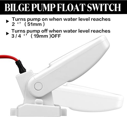 2 Pcs Automatic Boat Bilge Pump Float Switch, 12v 24v 32v Bilge Float Switch Moisture Tight Seals for Automatic Electric Water Pump Accessories Ignition Protected Mercury in Saudi Arabia