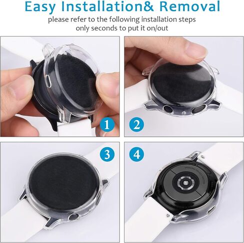 [4 عبوات] Amzpas متوافق مع حافظة حماية شاشة Samsung Galaxy Watch Active 2 مقاس 44 مم، غطاء كامل محيطي ناعم من مادة TPU لساعة Samsung Galaxy Active 2 الذكية (شفاف، شفاف، شفاف، 44 مم) in Kuwait