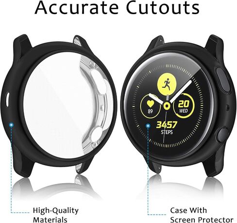 [4 عبوات] Amzpas متوافق مع حافظة حماية شاشة Samsung Galaxy Watch Active 2 مقاس 44 مم، غطاء كامل محيطي ناعم من مادة TPU لساعة Samsung Galaxy Active 2 الذكية (شفاف، شفاف، شفاف، 44 مم) in Kuwait