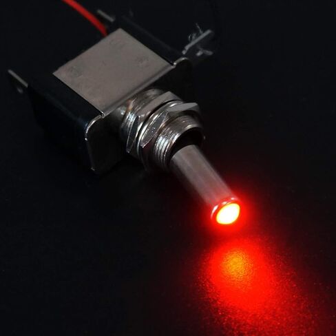 Twidec/3Pcs Rocker Lighted Toggle Switch 12V 20A Heavy Duty Racing Car Automotive Auto SPST ON/Off Toggle Switch Red LED Illuminated 3Pin ASW-07DR in Saudi Arabia