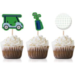 Golf Cupcake Toppers Picks, 24-Pack Birthday Or Retirement Party Supply Decorations