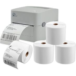 2054K-LAN (Ethernet/LAN & USB) Thermal Shipping Label Printer + 4-Rolls of Arkscan 4x6 Shipping Labels (450 Sheets per roll)