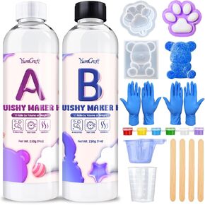Liquid Silicone for Squishy Maker, 18oz Silicone Rubber for Making Taba Squishy, 2 Part Liquid Silicone for Taba Squishy, Super Soft DIY Decompression Gift, Custom Cat Paws + Flocking, Fast Cure in Kuwait