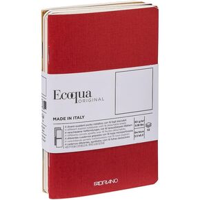Fabriano Ecoqua Original Pocket Notebook Sets, 4-Notebook Set, Staple-Bound, 3.5 in x 5.5 in, 38 Shts./Bk., 85gsm, Fall Colors, Blank