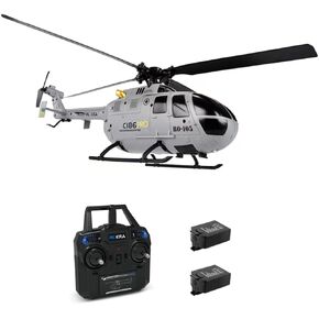 طائرة هليكوبتر RC للبالغين ، C186 ، 30 دقيقة وقت الرحلة ، مع بطاريتين 7.4V ، 2.4 جيجا هرتز التحكم عن بعد RC Heli ، مع 6 محاور الجيررو ، واحد مفتاح الإقلاع/الهبوط ، رمادي ، رمادي