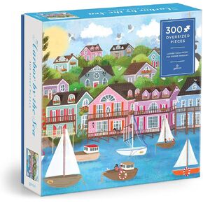 Galison Harbor by The Sea – 1000 Piece Joy Laforme Jigsaw Puzzle Featuring Beautiful Artwork of New England Summer Paradise