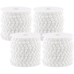 Sheutsan 4pcs 8mm pearl hears carland ، 65 id ver string string roll ، 8mmx10m crafts pearl bear rim trim pearl for wedder