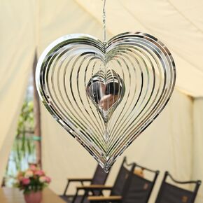 Heart Wind Spinner - Durable Wind Spinners Outdoor Hanging, Elegant Garden & Patio Decor