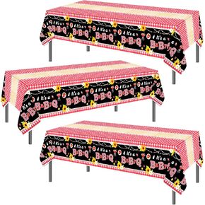 Poogary 3 قطع BBQ استحمام الطفل الملقبات ، أغطية شواء من عباد الشمس البلاستيكية ، أغطية مائدة مستطيلة مستطيلة للاستحمام ، مستلزمات الحفلات الطاولة.