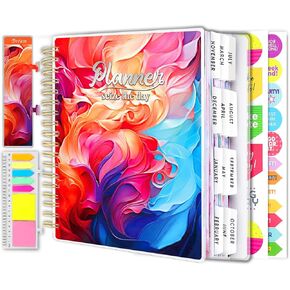 Large 2025 Planner, 8.5x9.8"Nov.2024–Dec.2025 Academic Daily Weekly Monthly Planner Yearly Agenda, Page Tabs, Separator Page, Pocket Folder, Bookmark, Stickers, Sticky Note Set