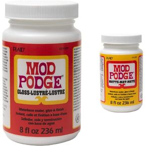 Mod Podge CS11201 Waterbase Sealer ، Glue and Finish ، 8 OZ ، Gloss و Mod Podge CS11301 Waterbase Sealer ، Glue and Finish ، 8 OZ ، Matte Bundle