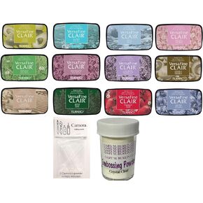 Tsukineko Versafine Clair Ink Pads ، تم إصداره 2024 ، 12 لونًا ، 1 أوقية بودرة غاري بورلين