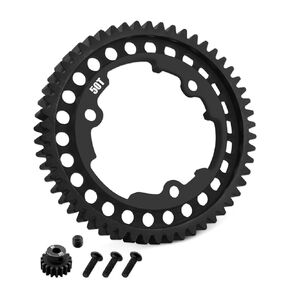 Steel 50T M1.0 Hardened Steel Spur Gear with 20T Pinion Gear Fit for Traxxas 1/10 Maxx 1/5 X-Maxx 1/10 E-REVO 2.0 VXL 1/7 XO-1