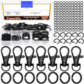 Tanstic 321pcs مجموعة مفاتيح مجموعة مفاتيح ، سلسلة مفاتيح Sndivel Lanyard Snap Hook مع حلقات قفزة للحلقات لسلسلة المفاتيح وصنع المجوهرات والحرف اليدوية